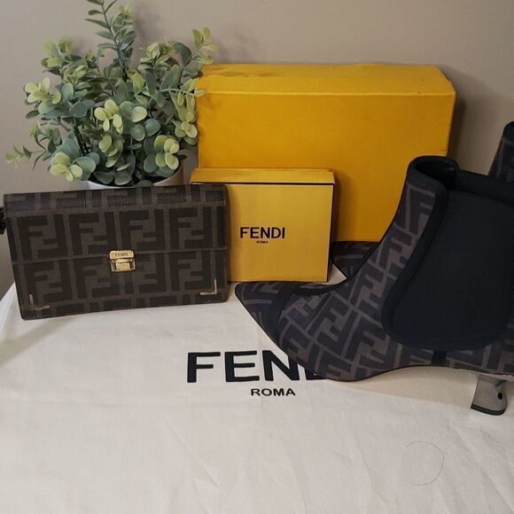 FENDI Zucca Ankle FF Monogram Boots - Picture 3 of 10